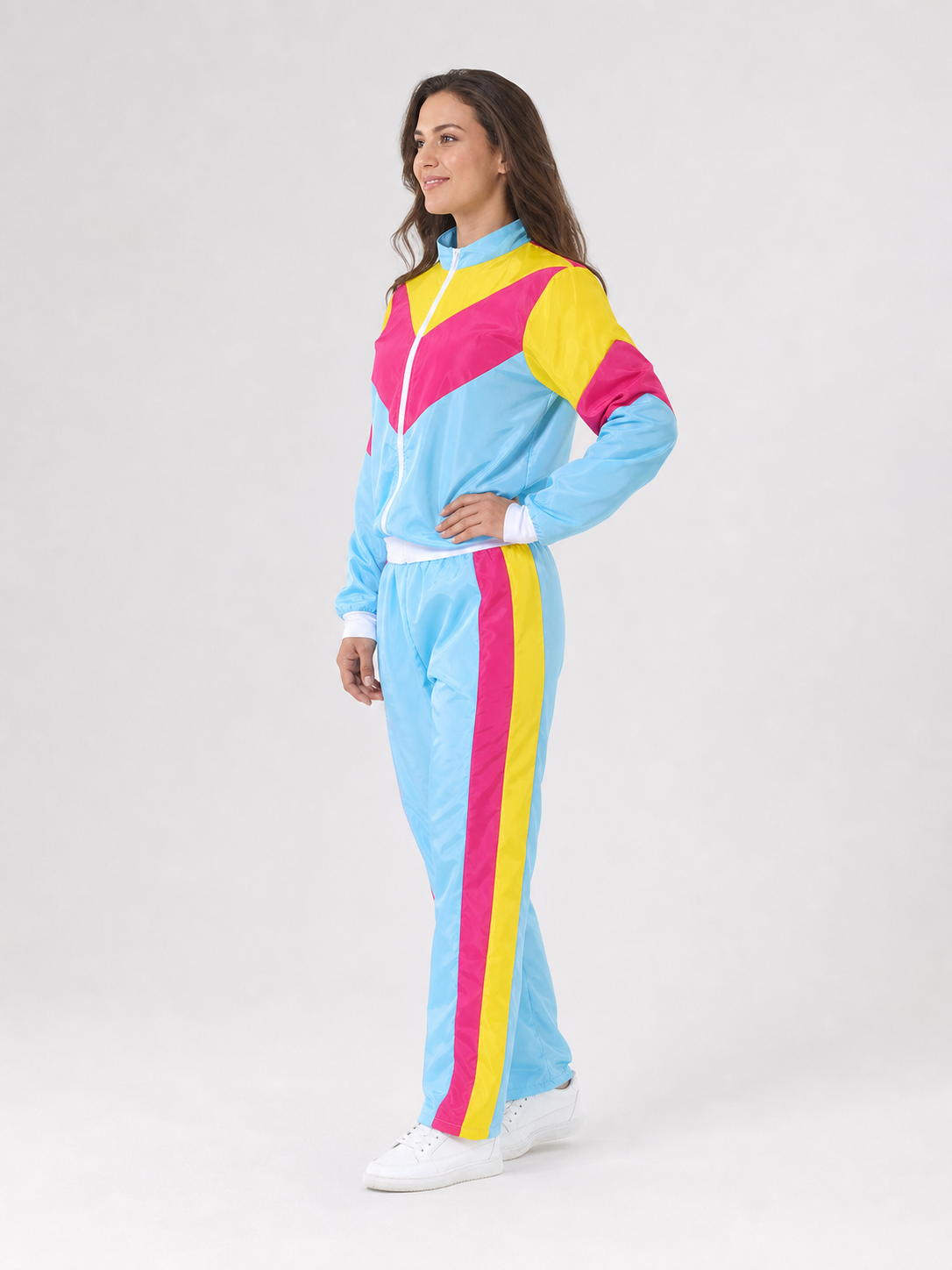 Two-Piece Stage Costume with Geometric Color Blocking