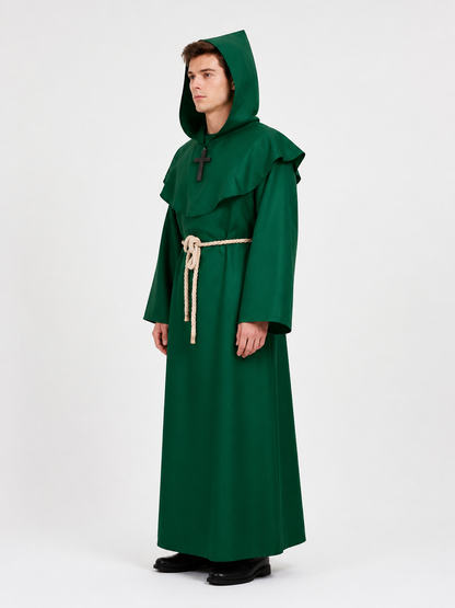 Monk Robe with Hood and Cross for Halloween side view