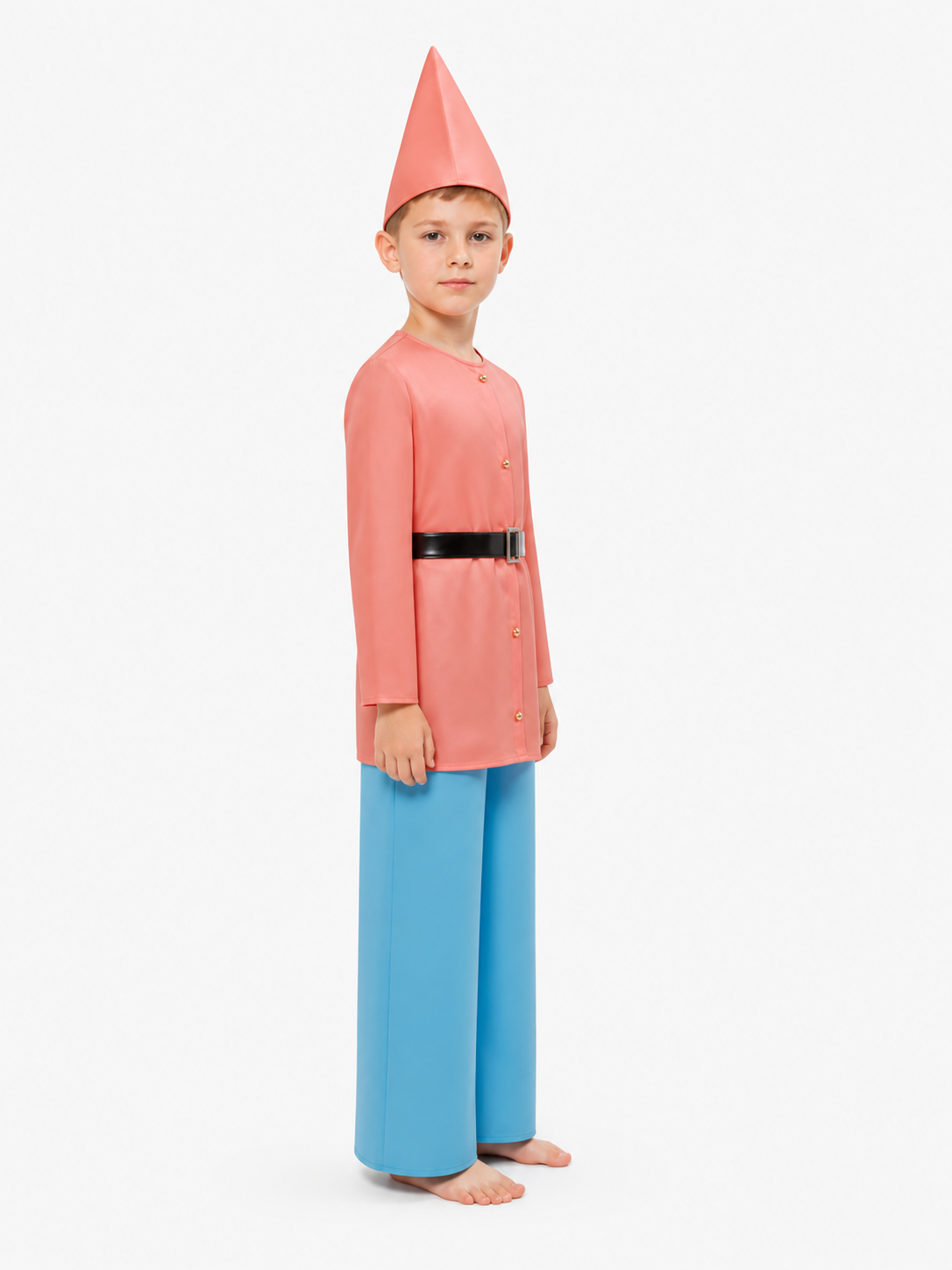 Gnome Costume with Red Hat and Blue Pants side view