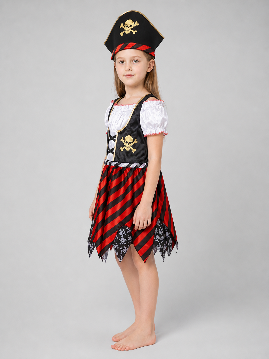 Pirate Costume Dress with Hat and Eye Patch