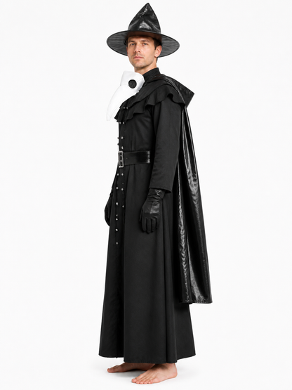 Vampire Costume with Hood and Mask for Cosplay side view