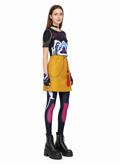 Cosplay Costume: Top, Skirt, and Accessories side view