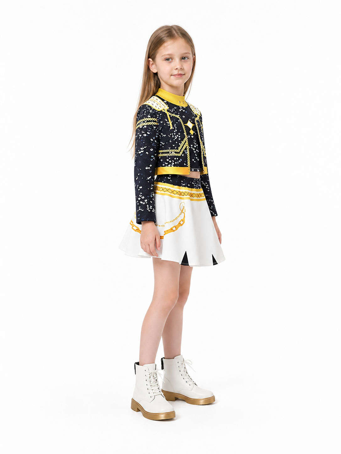 Kids' Demon Hunter Set, Black, White, and Yellow side view