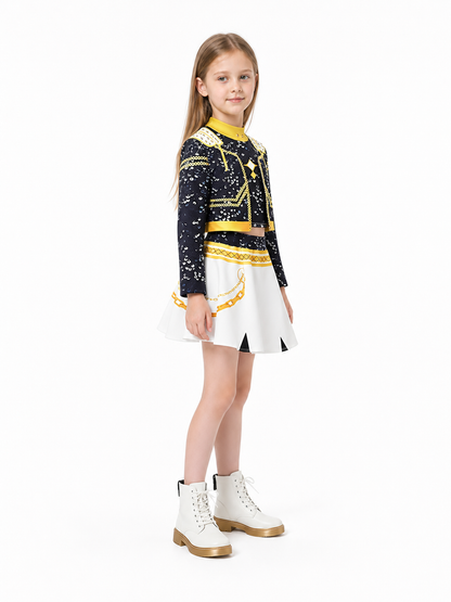 Kids' Demon Hunter Set, Black, White, and Yellow side view