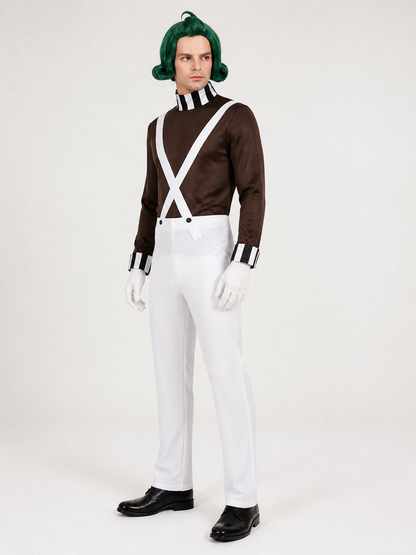 Halloween Costume with Green Wig