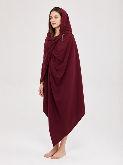 Burgundy hooded costume cloak product view 20