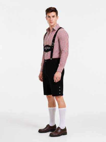 Carnival Costume with Plaid Shirt and Shorts side view