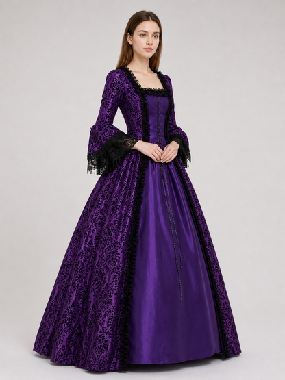 Gothic Historical Dress with Wide Sleeves