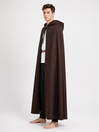 Long Hooded Cloak with Lacing side view