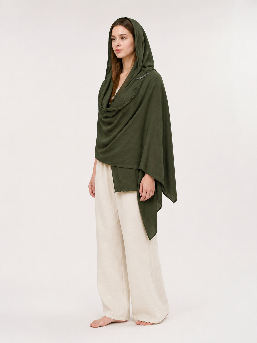 Green Carnival Hooded Cape side view