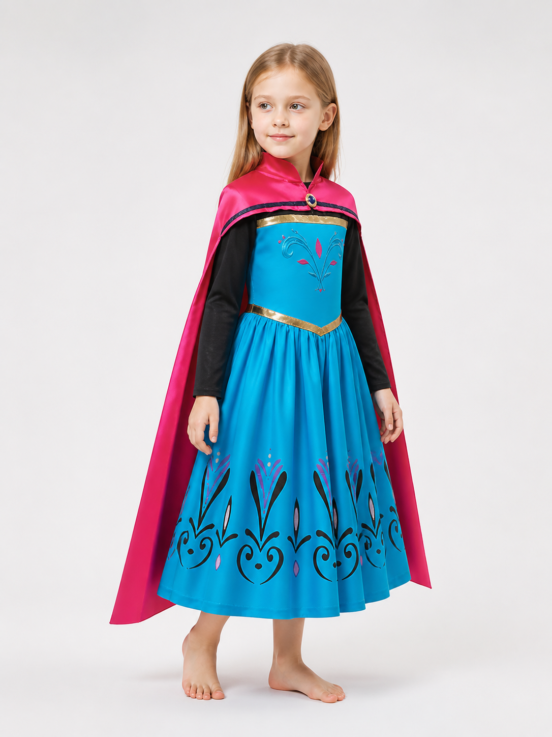 Princess Carnival Costume with Cape for Cosplay side view