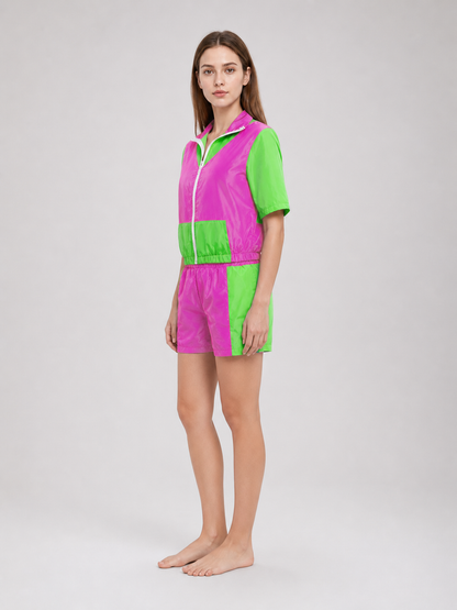 Sports Set with Shorts and Zip-Up Jacket
