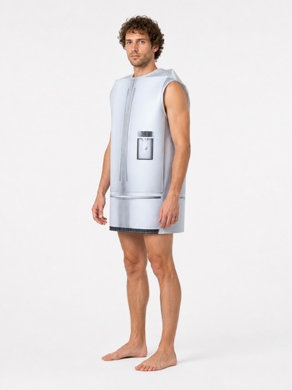 Refrigerator-Shaped Jumpsuit Costume with Double Doors side view