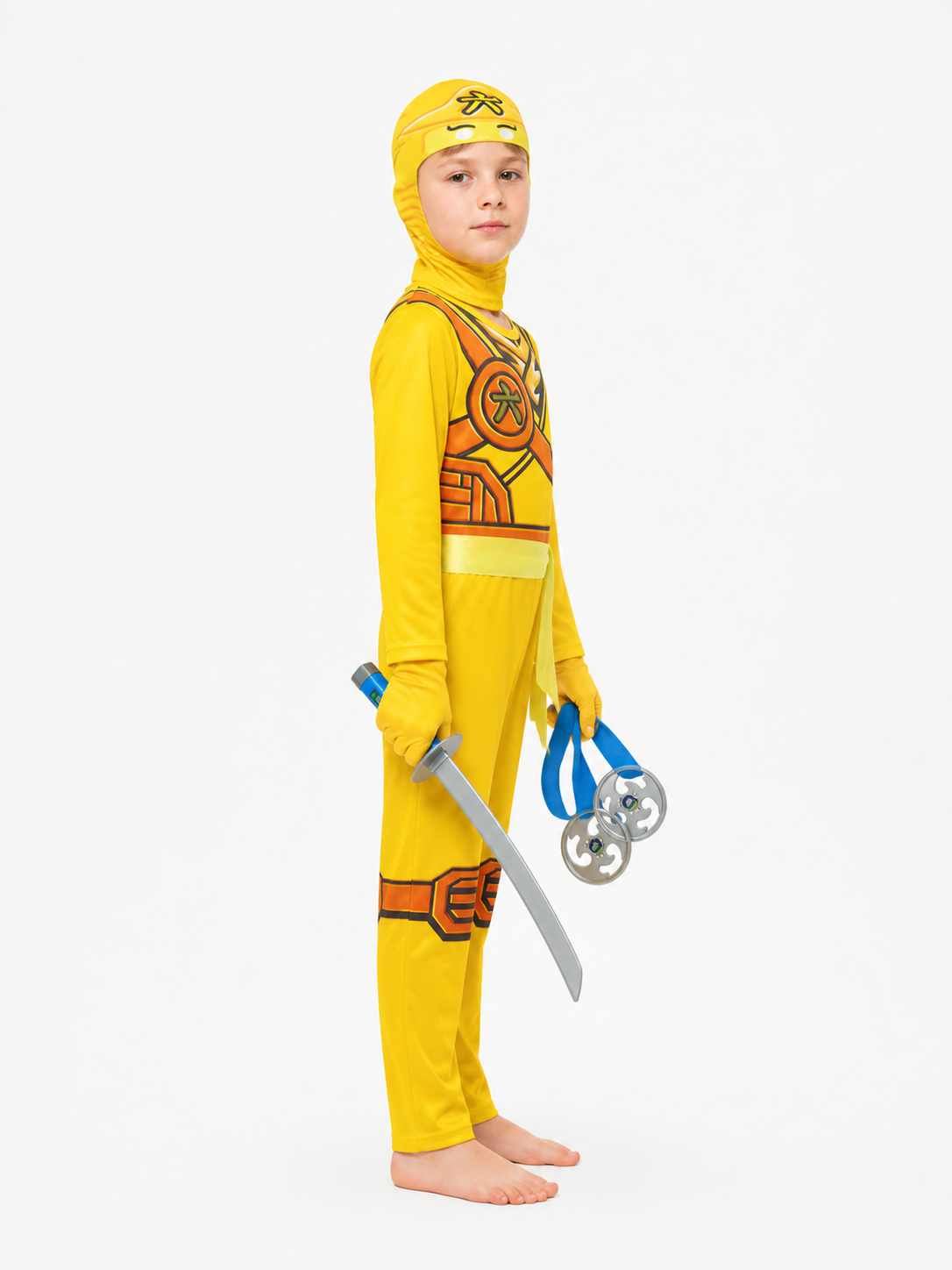 Ninja Costume Jumpsuit with Mask and Gloves side view
