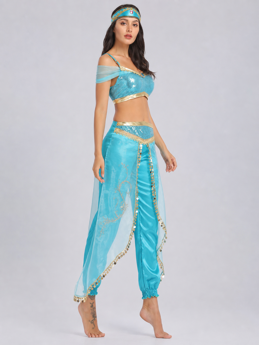 Themed Costume with Sequins and Harem Pants