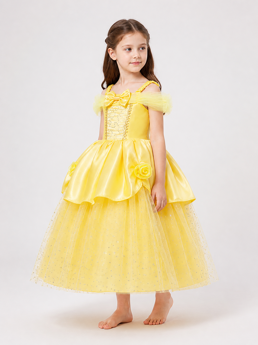 Princess Carnival Costume, Yellow Cosplay Dress side view