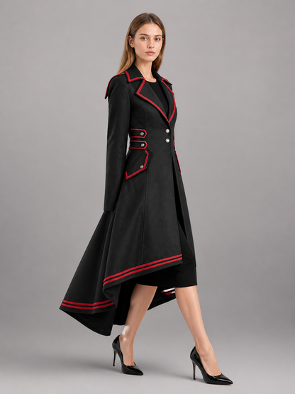 Black Carnival Cloak with Red Trim side view