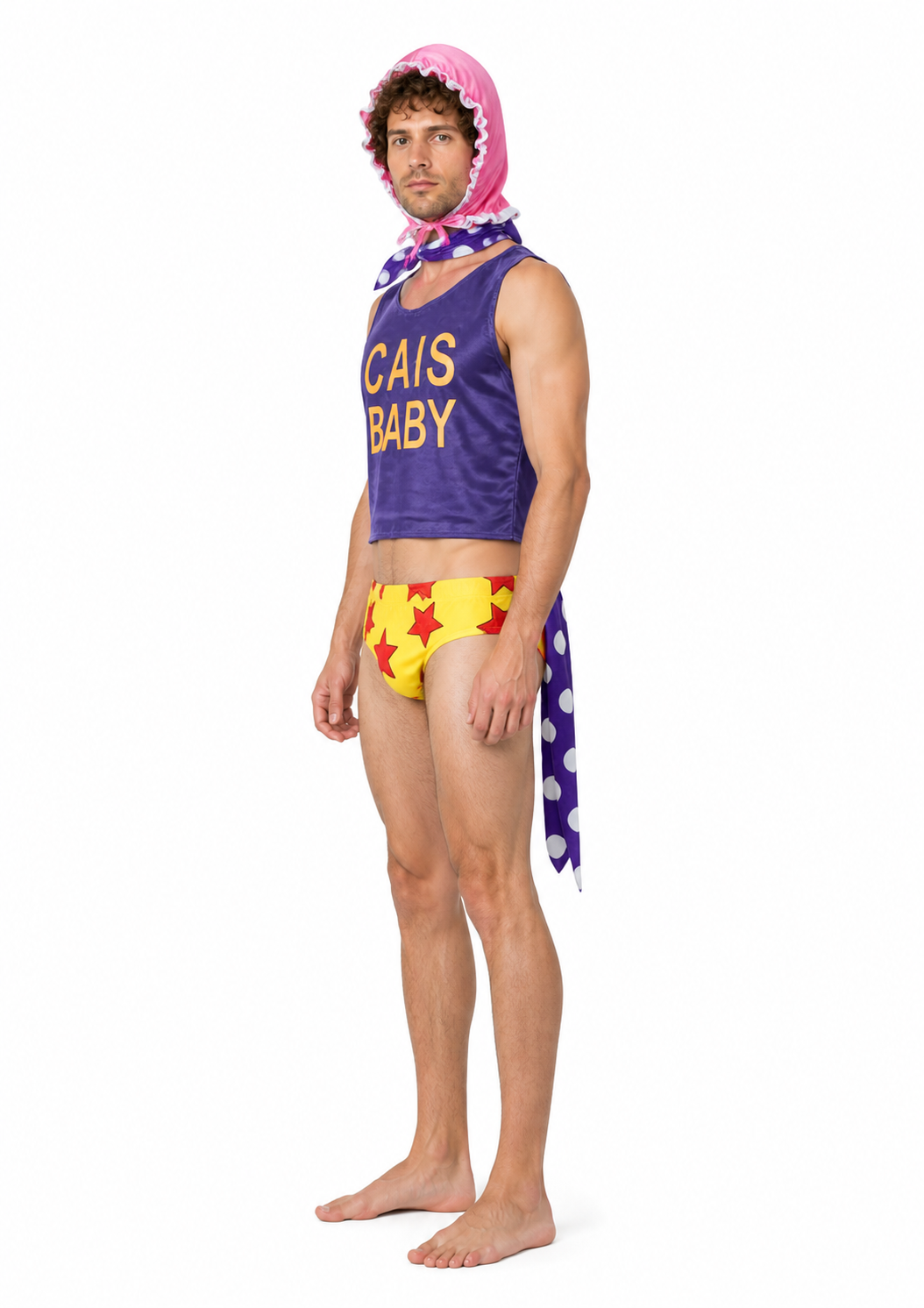 Señor Pink Cosplay Costume with Shorts and Headwear side view