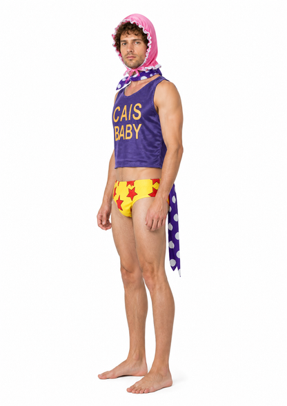 Señor Pink Cosplay Costume with Shorts and Headwear side view