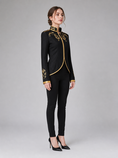 Cosplay Costume Jacket with Gold Embroidery