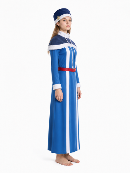 Juvia Cosplay Jumpsuit with Cape and Belt side view