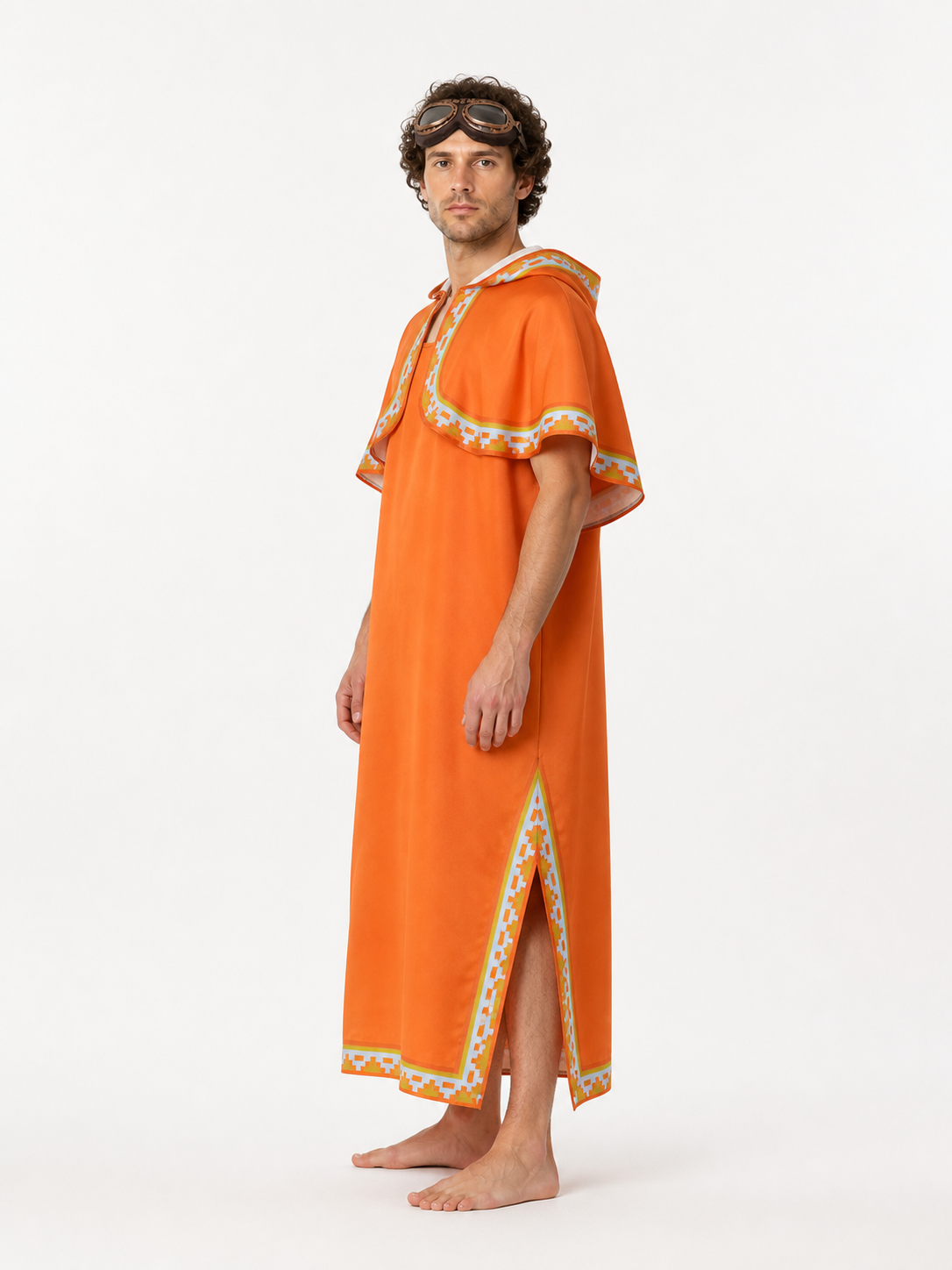Cosplay Costume, Hooded Cape and Glasses side view
