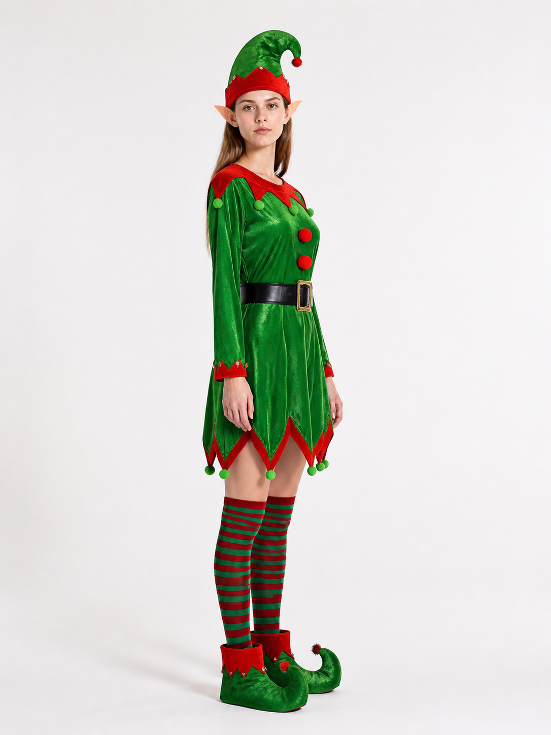 Christmas Character Costume with Dress and Accessories side view