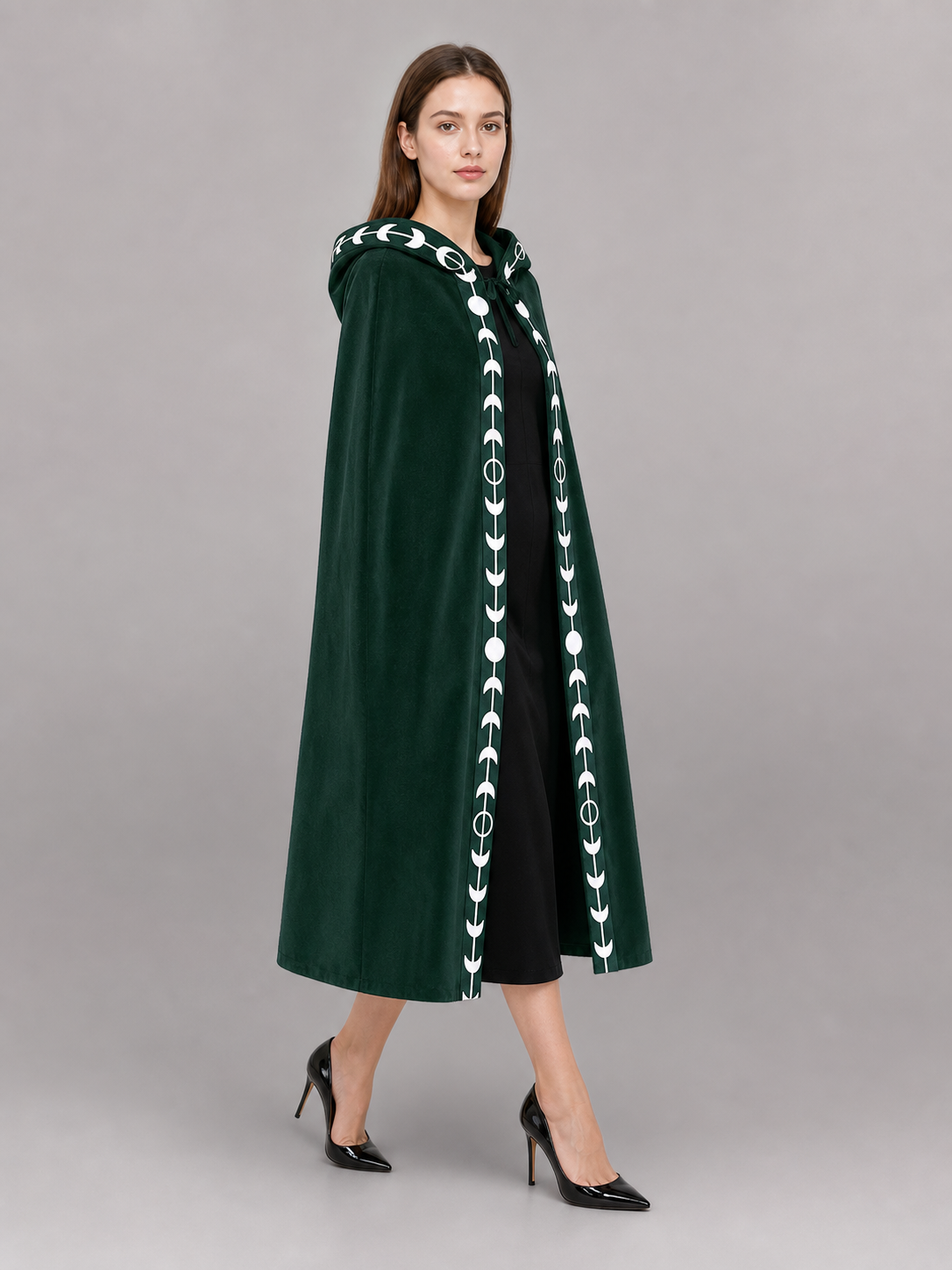 Green Hooded Carnival Cloak for Cosplay