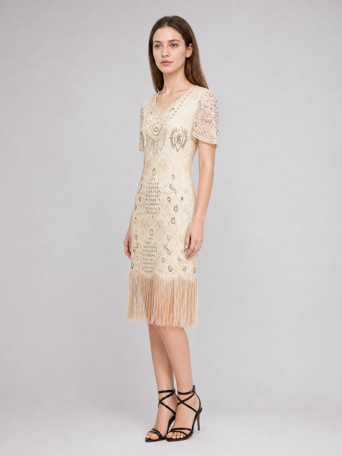 Retro Sequin and Fringe Dress