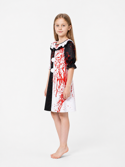 Clown Cosplay Dress with Blood Splatter side view