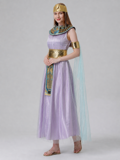 Cleopatra Costume, Dress with Egyptian Decorations side view
