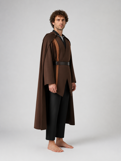 Count Dooku Cosplay Costume with Cloak and Belt side view