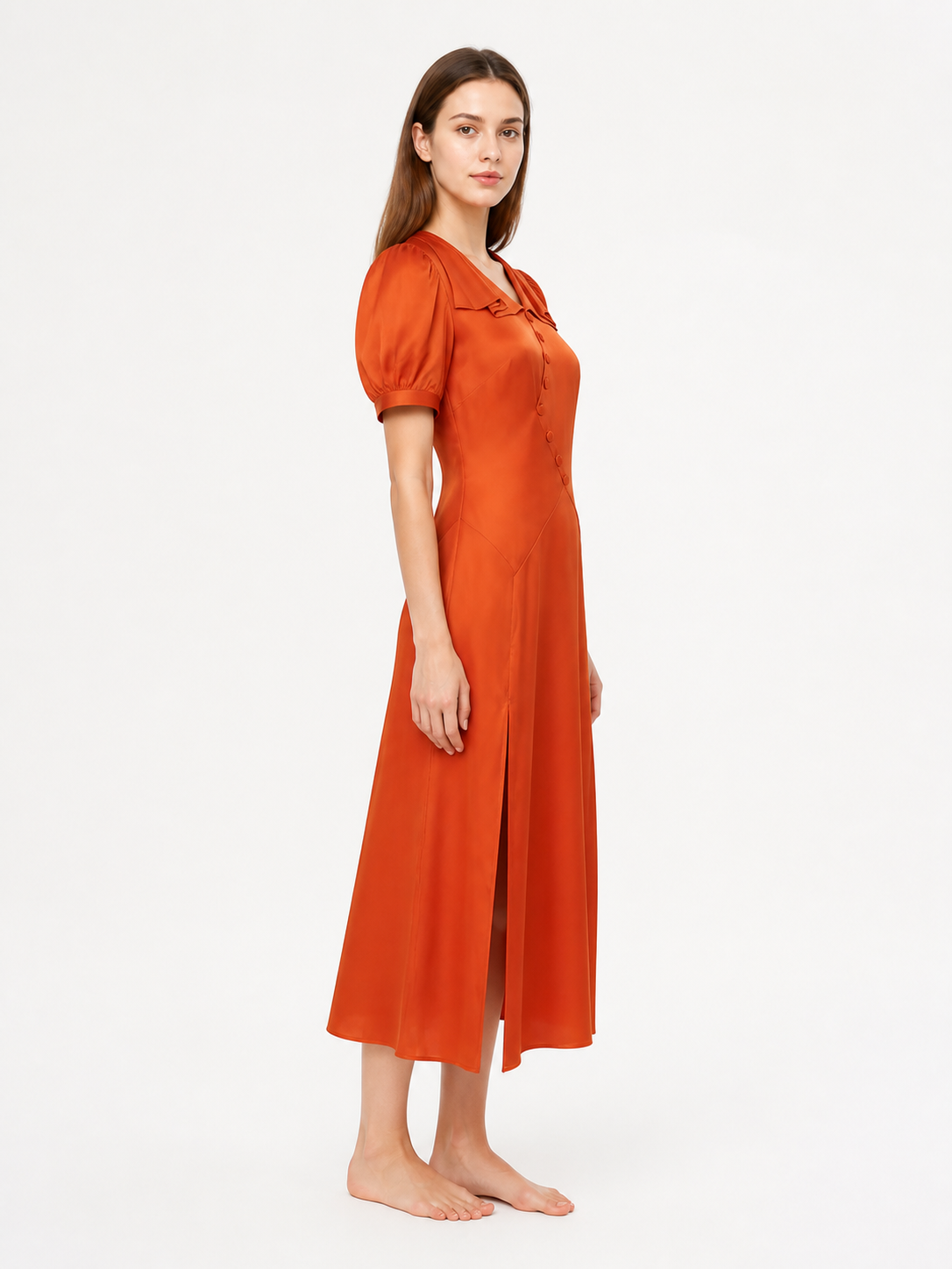 Halloween Cosplay Dress with Fold-Over Collar side view