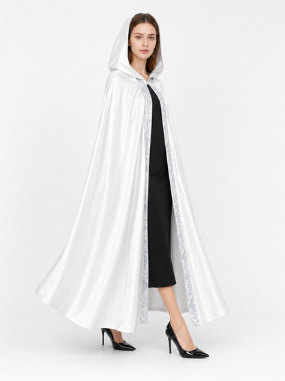 White Hooded Costume Cape, Medieval