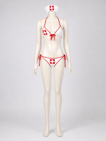 Two-Piece Bikini Swimsuit for Cosplay with a Cross