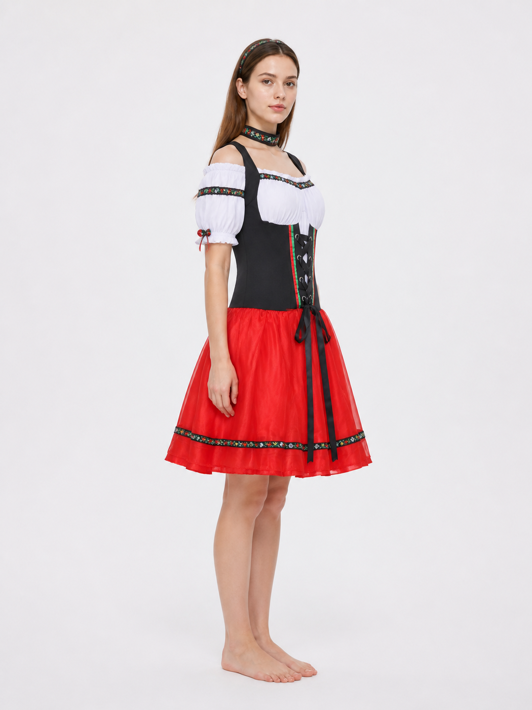 Historical Ethnic Costume: Dress and Headband side view