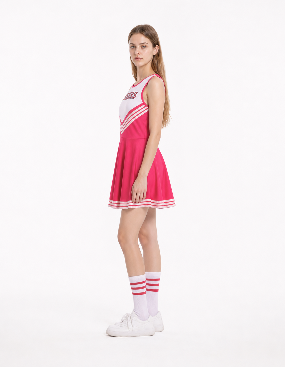 CHEERS Sleeveless Pink and White Striped Dress side view