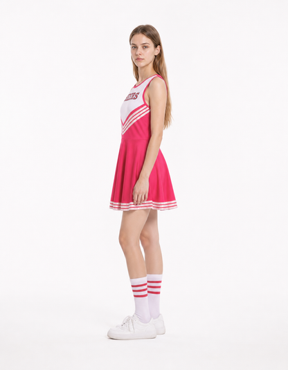 CHEERS Sleeveless Pink and White Striped Dress side view