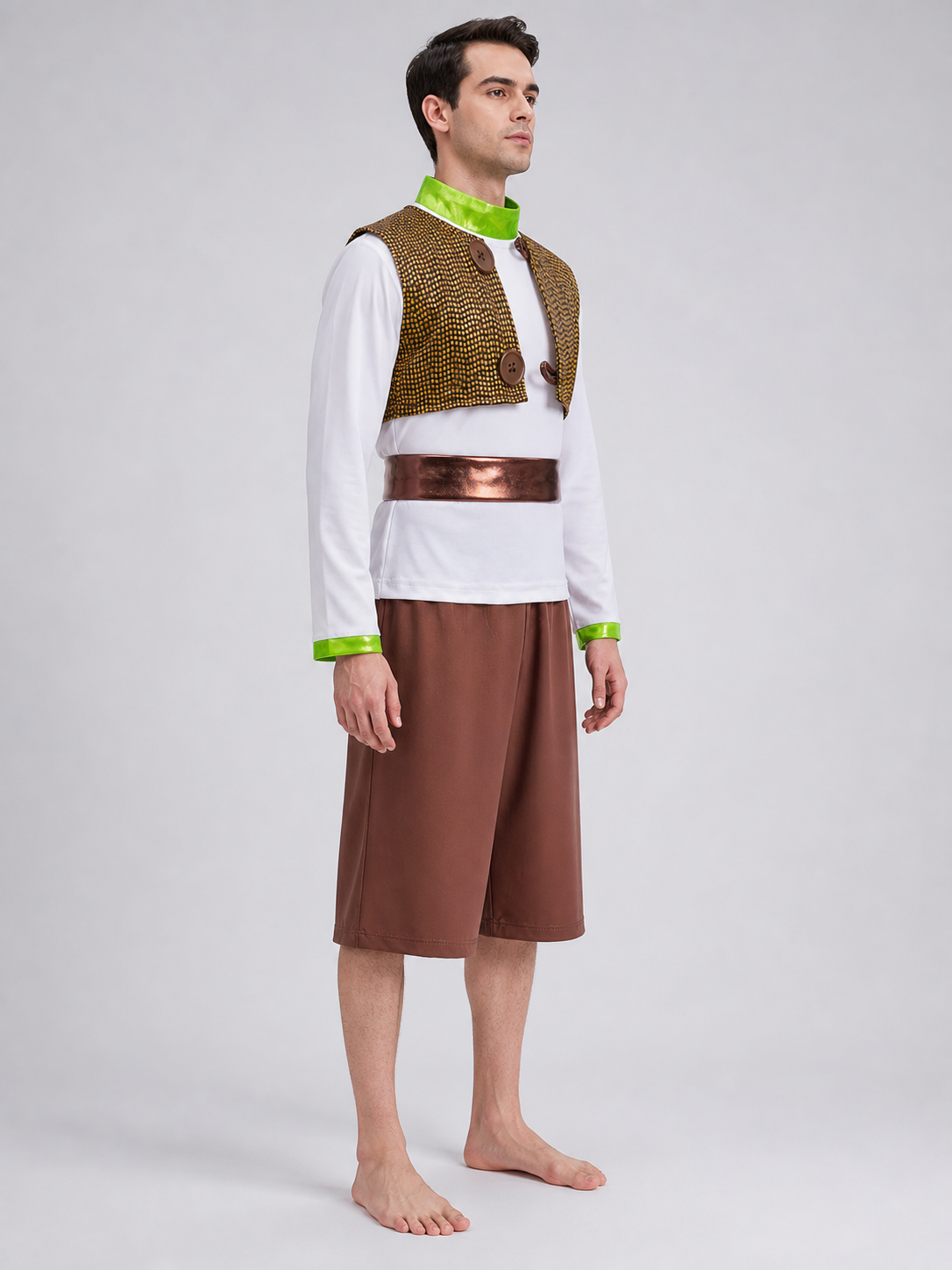 Shrek Carnival Costume: Vest, Shorts, and Belt