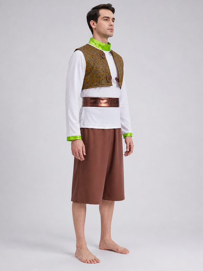 Shrek Carnival Costume: Vest, Shorts, and Belt