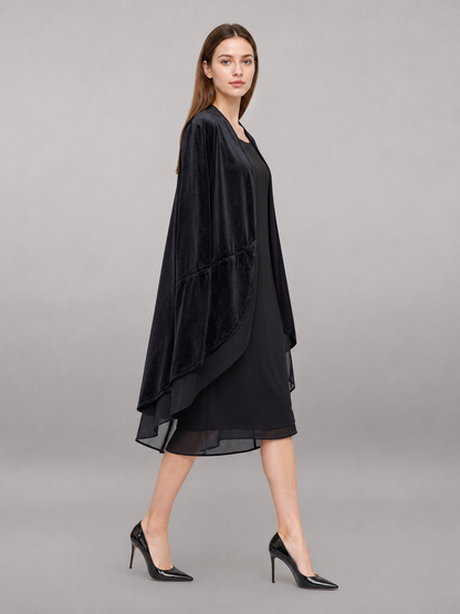 Black Carnival Cloak with Long Sleeves