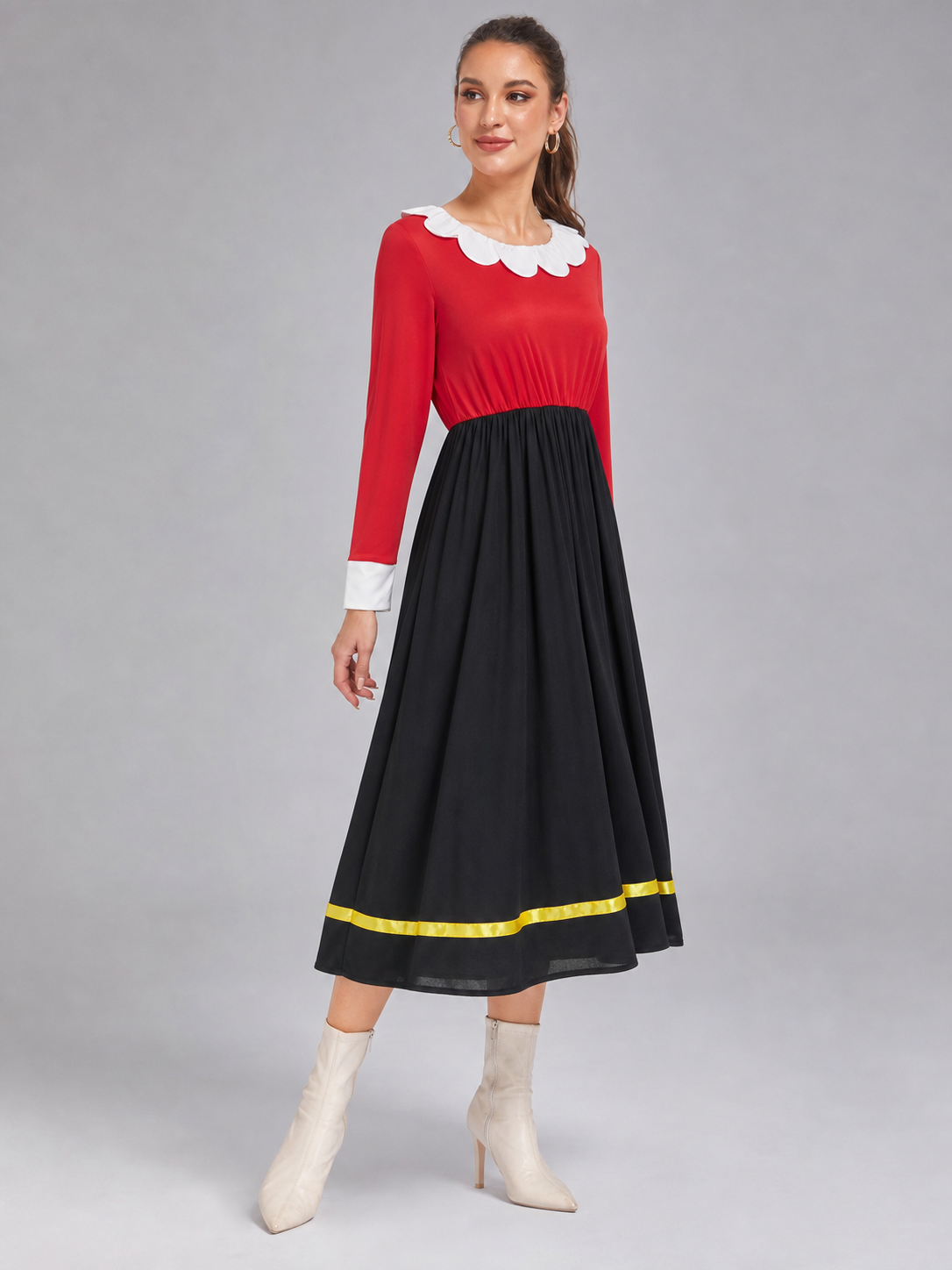 Sailor Cosplay Dress with White Collar side view