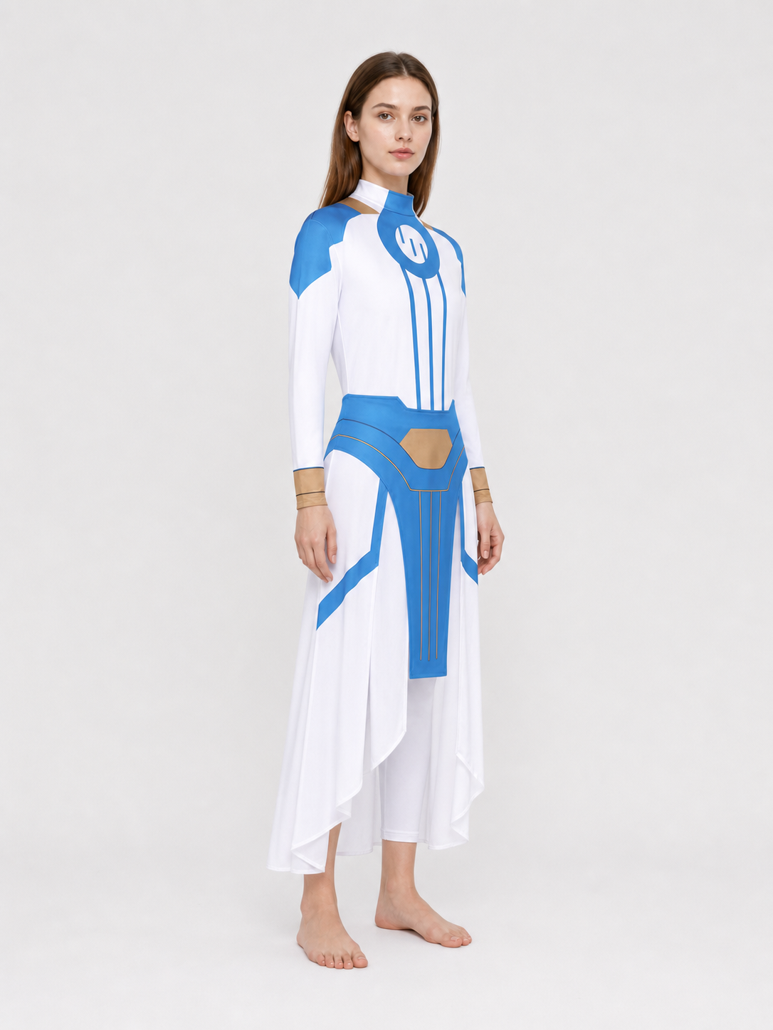 Cosplay Costume with Jumpsuit and Long Cape