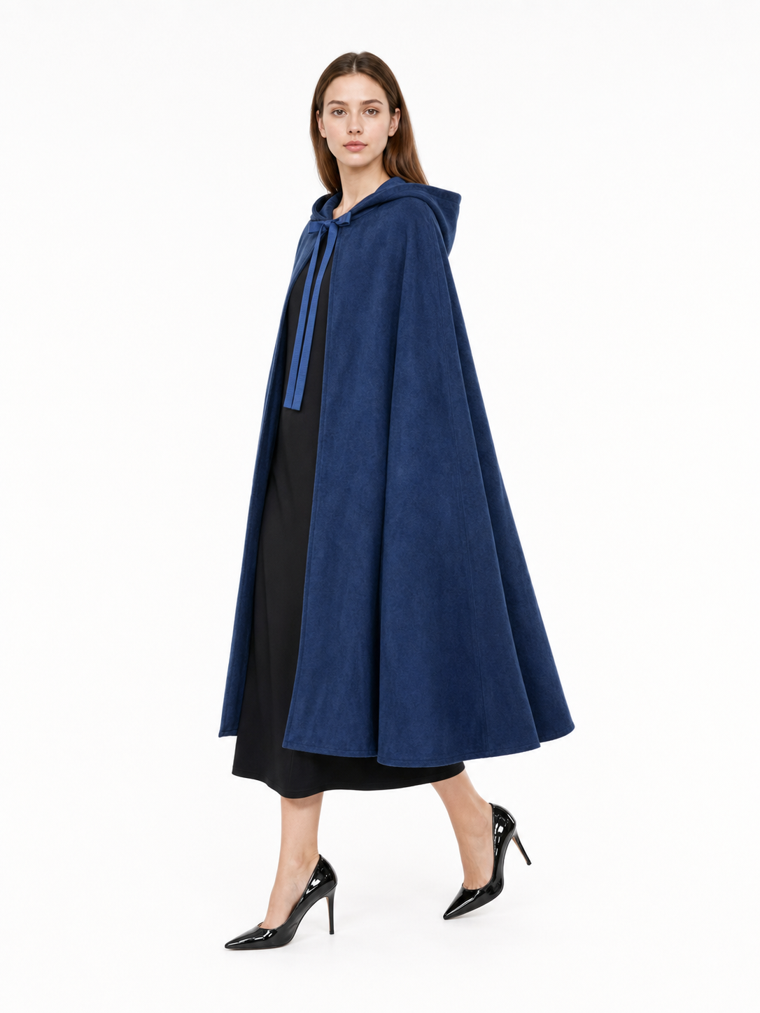 Blue Hooded Medieval Carnival Cloak