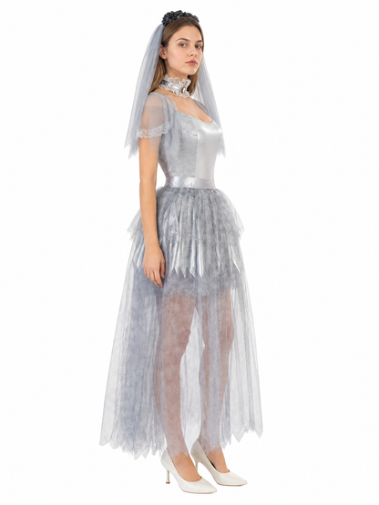 Sleeveless Dress with Layered Skirt and Uneven Hem