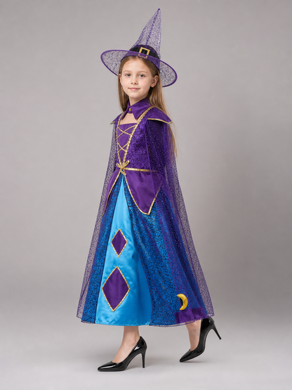 Halloween Witch Costume with Dress and Hat