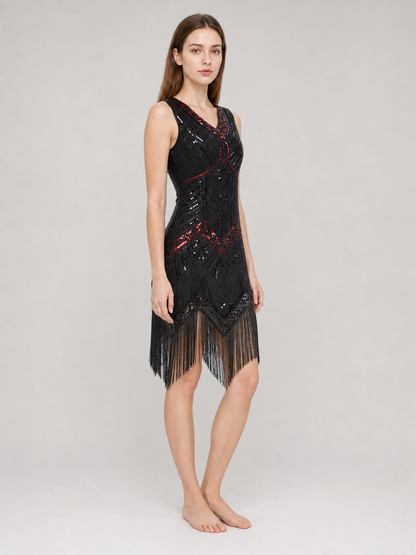 1920s Sequin and Fringe Flapper Dress
