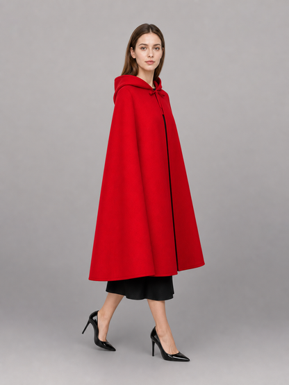 Long Red Hooded Carnival Cape