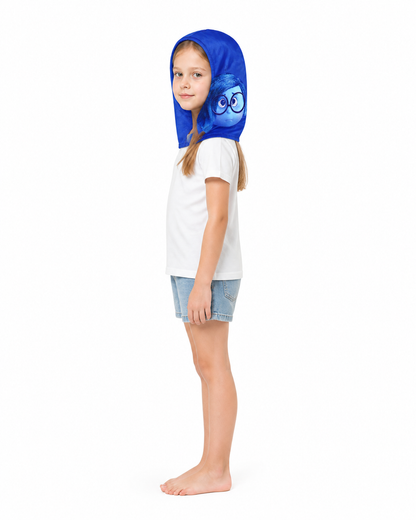 Inside Out 2 Head Mask with Blue Hair and Glasses side view