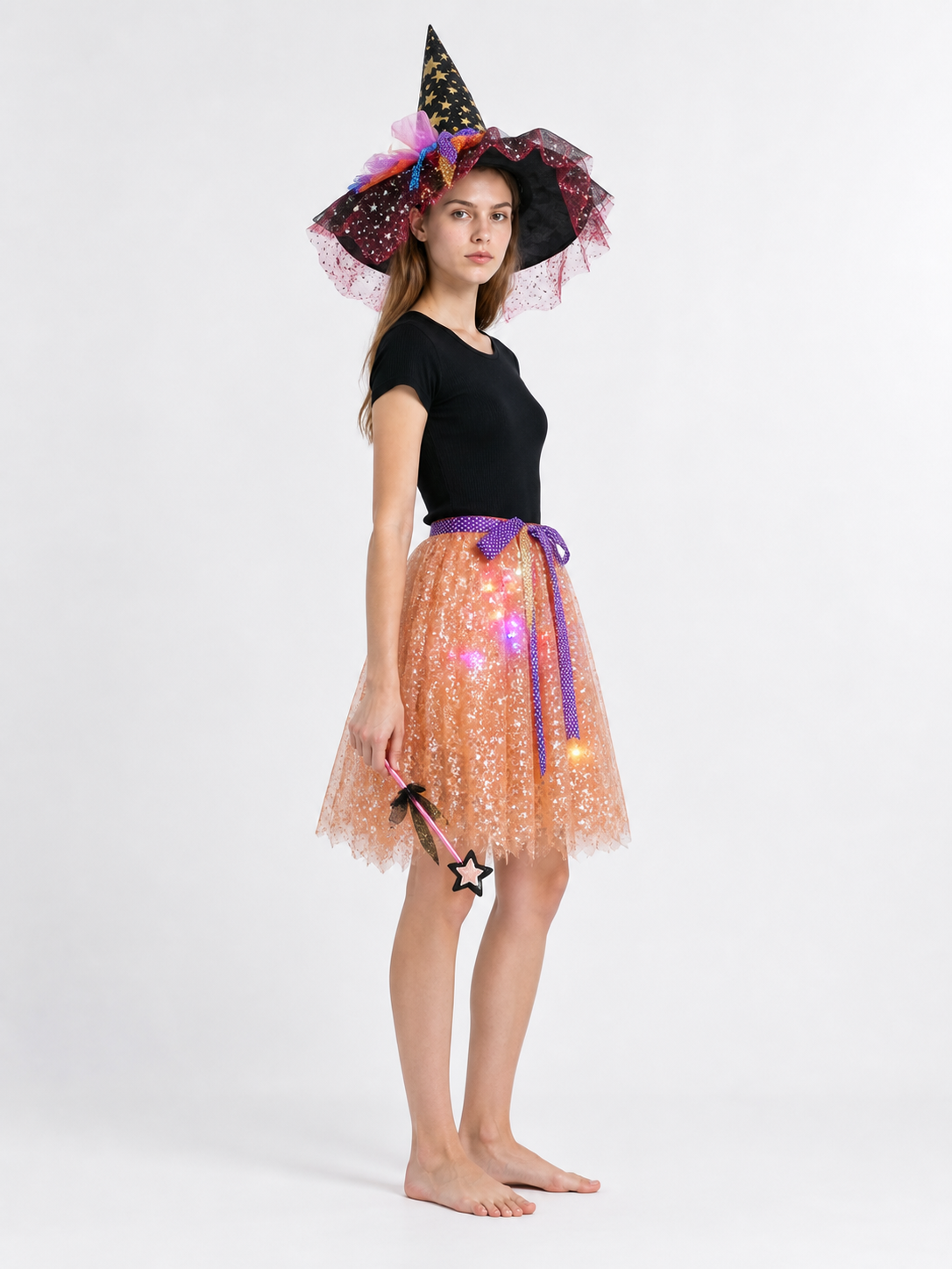 Carnival Costume with Hat and Magic Wand